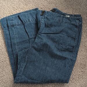 TALBOTS DENIM WIDE LEG NEW ENGLAND CHINO SIZE 12P LIKE NEW